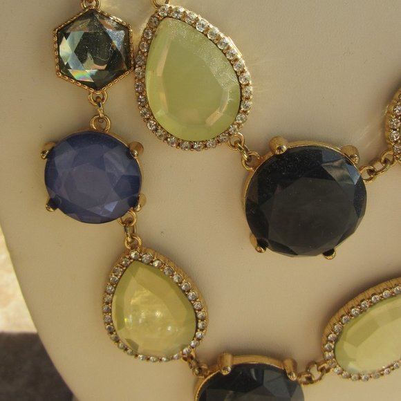 INC Multi-Strand Faux Stone Diamond Accent Gold Tone Necklace - Picture 2 of 3